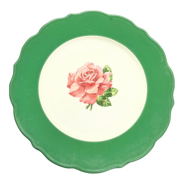 Mid-Century Rose Plate For Sale