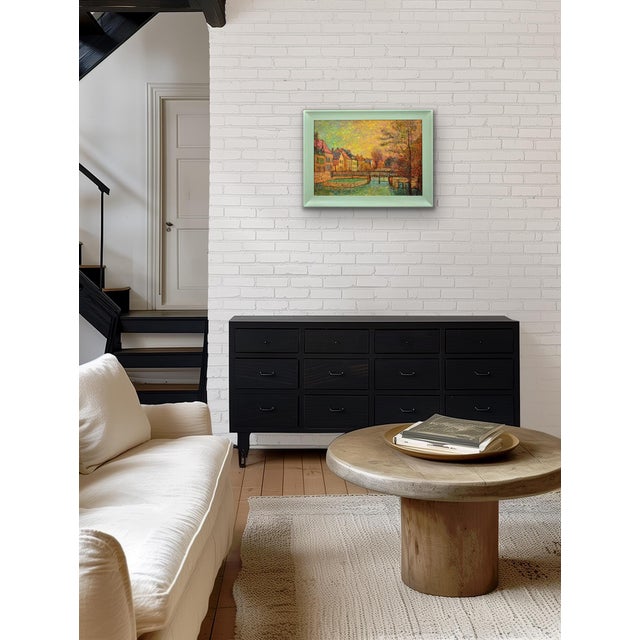 Jean Vollet, The River Eure, The Quarter of Chartres, Oil Painting, 1970s For Sale - Image 13 of 18