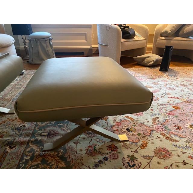 Gamma Arredamenti Modern Armchair With End Table and Matching Ottoman For Sale - Image 10 of 11