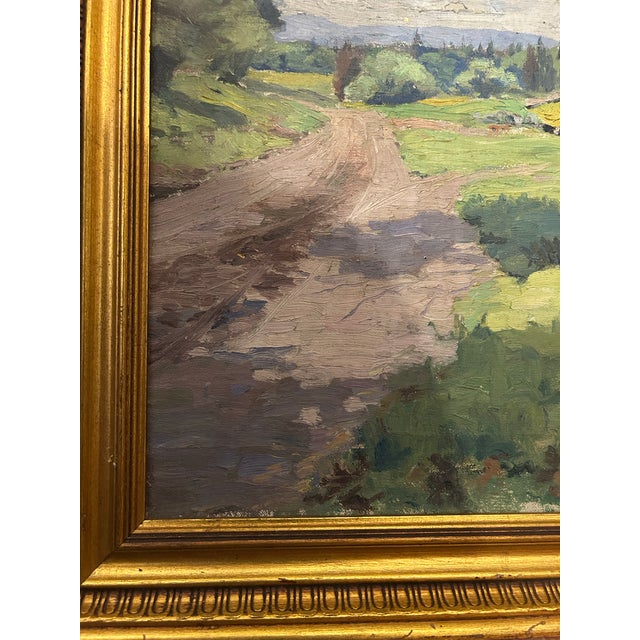Wood Vintage Impressionist Landscape Painting For Sale - Image 7 of 9
