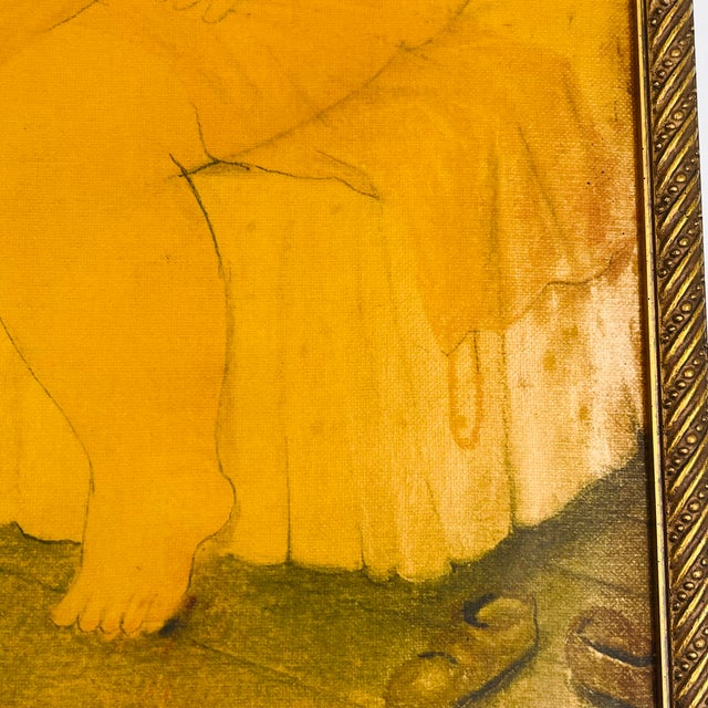Vintage Framed Seated Nude Oil Painting in the Manner of Fernando Botero For Sale - Image 15 of 17