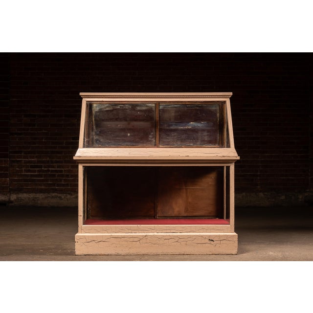 Traditional Antique Painted Two-Tier General Store Display Case For Sale - Image 3 of 11