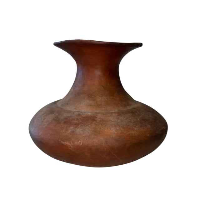 Antique Peruvian Globular Terracotta Vessel with Flared Rim For Sale - Image 11 of 11