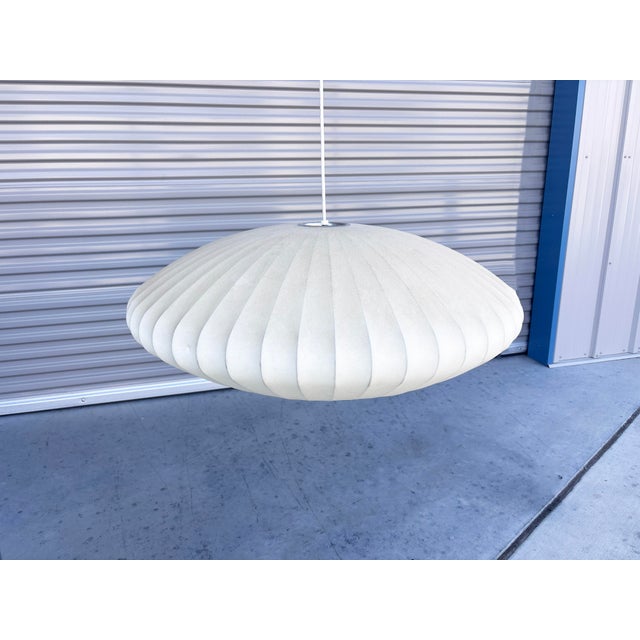 1990s Mid Century Saucer Fiberglass Pendant For Sale In Los Angeles - Image 6 of 8