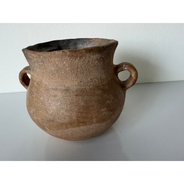 1980s Vintage Primitive Organic Style Art Pottery Vase, Unsigned For Sale - Image 5 of 11