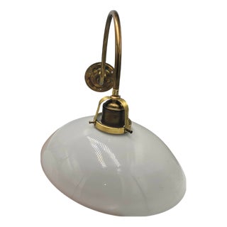 Art Deco Brass and Glass Wall Lamp, 1920s For Sale