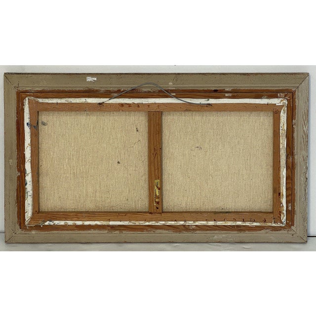 French Framed Oil Painting Featuring a Mediterranean Harbour Scene For Sale - Image 12 of 12