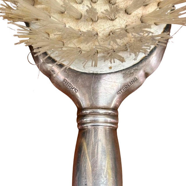 Birks Sterling Silver Vanity Mirror & Hair Brush Set, Hand-Engraved, Canada For Sale - Image 13 of 13