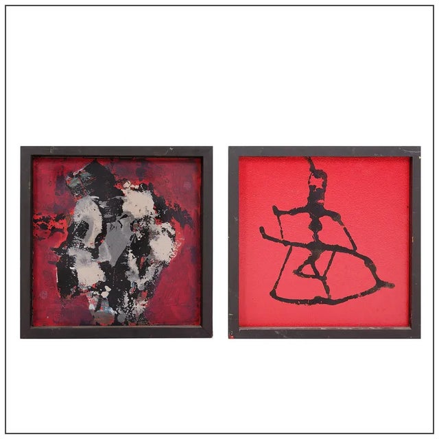 Small Paintings on Panels, Set of 2 For Sale - Image 13 of 13