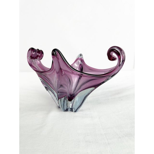 1960s Mid-Century Modern Sommerso Art Glass Sculptured Bowl by Cristallo Venezia, 1960 For Sale - Image 5 of 18