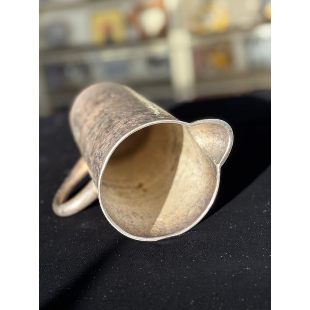 Antique Hand-Hammered Silver-Washed Copper Pitcher, Arts & Crafts, C. 1900–1920 For Sale In Palm Springs - Image 6 of 8