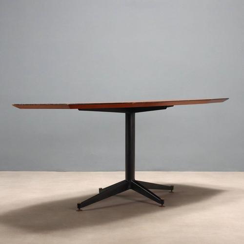 Vintage Italian Table in Teak and Enamelled Metal, 1960s For Sale - Image 10 of 11