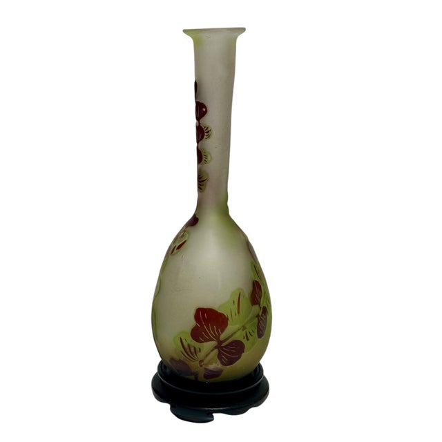 1900 - 1909 Antique Art Nouveau Galle Cameo Glass Vase For Sale - Image 5 of 5