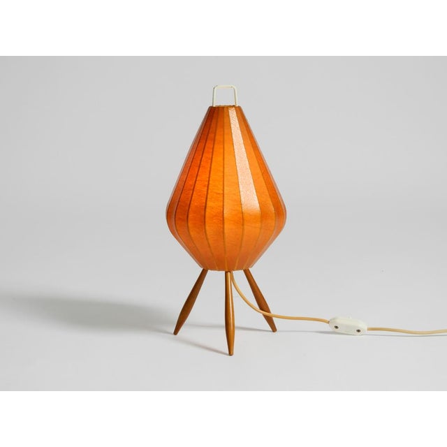 Wood Mid-Century Modern Tripod Cocoon Table Lamp, 1950s For Sale - Image 7 of 18