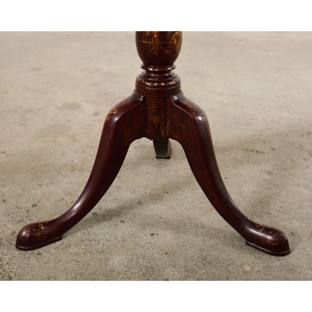 Wood Georgian Style Lacquered Japonisme Tilt Top Center Table For Sale - Image 7 of 12