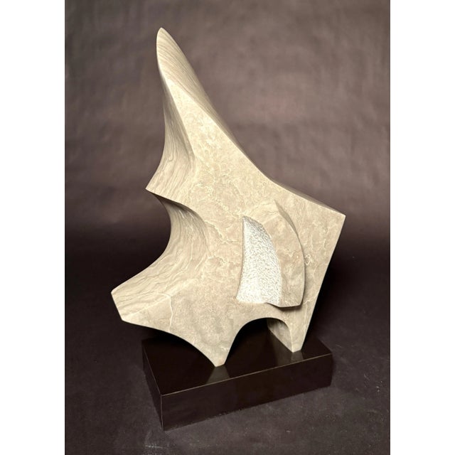 Abstract Late 20th Century Modern Carved Marble Abstract Sculpture For Sale - Image 3 of 6