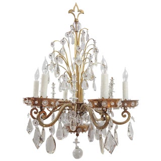 1920's French Bagues Crystal Chandelier For Sale