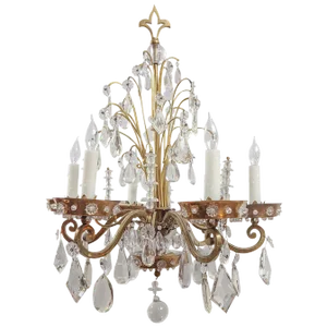 1920's French Bagues Crystal Chandelier