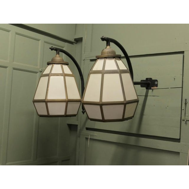 1960s Large Brass Octagonal Wall Lanterns, 1960, Set of 2 For Sale - Image 5 of 8