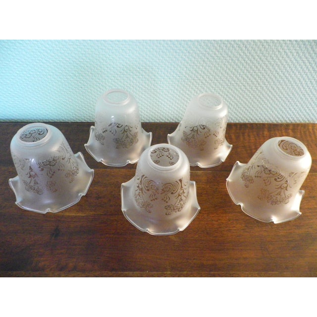 Gold-Plated Metal Chandelier with Opaque Glass Shade, 1960s For Sale - Image 9 of 18