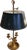 Traditional Maison Millet a Paris Bronze Bouillotte Late 19th Century With Three Candelabra Lamps Forest Green Shades - A Pair For Sale - Image 3 of 11