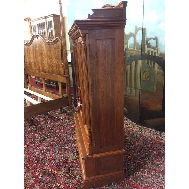 Antique Victorian Bookcase, Walnut Bookshelf With Glass Doors For Sale - Image 17 of 18