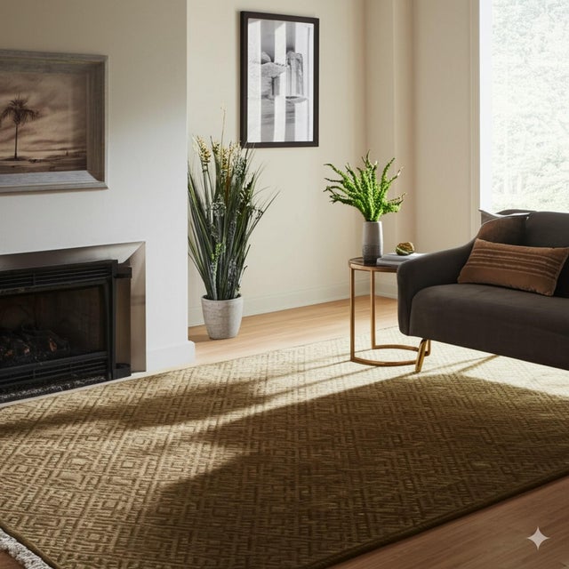 Contemporary 10x14 Willow Opulent Yellow Contemporary Geometric Hand Knotted Wool Carpet Rug For Sale - Image 3 of 6