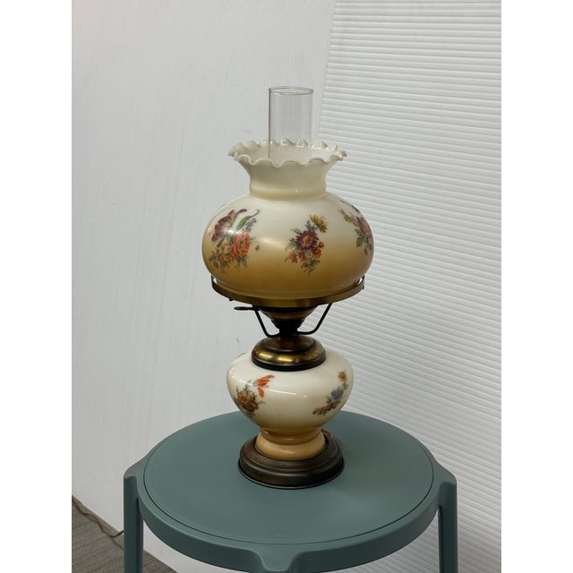Glass 1930s Victorian Gone With the Wind Hurricane Table Lamp For Sale - Image 7 of 12