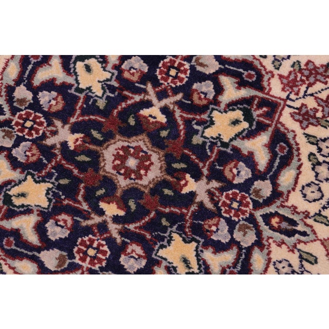 Elegant 1990's Pak-Persian Ivory/Blue Wool Rug - 2'7'' X 4'2'' For Sale In New York - Image 6 of 9