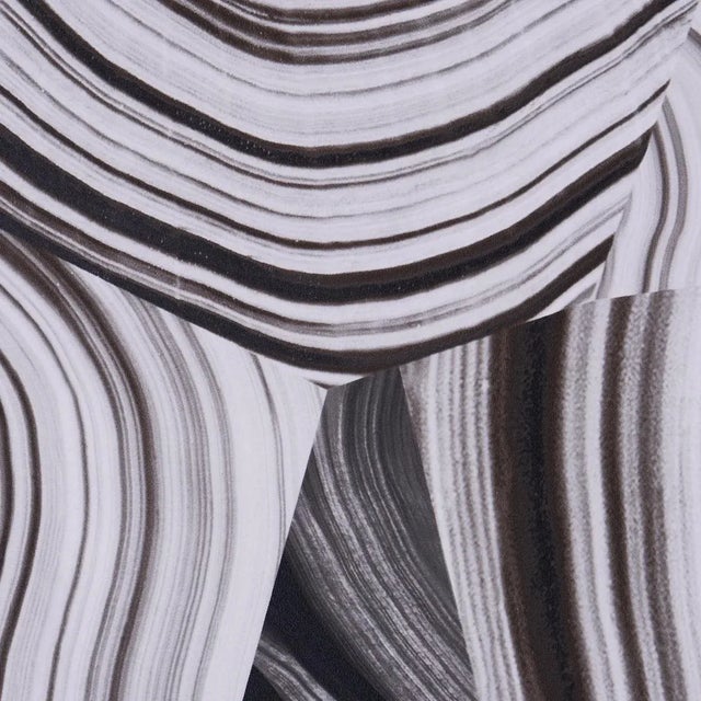 Schumacher Sample - Schumacher X Miles Redd Agate Slice Wallpaper in Black & White For Sale - Image 4 of 4