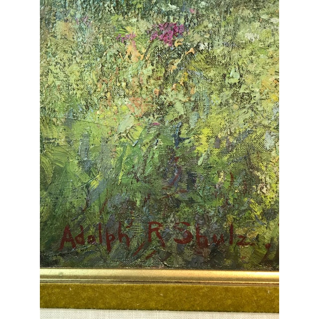 Paint Framed Adolph Schulz Oak Tree in Sprigs Park Delavan, Wisconsin , Circa 1915 For Sale - Image 7 of 9