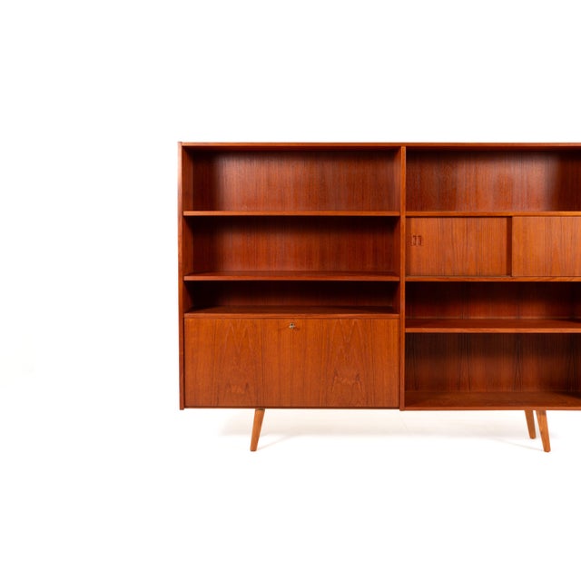 Mid-Century Modern Danish Teak Veneer Bookcase, 1960s For Sale - Image 9 of 13