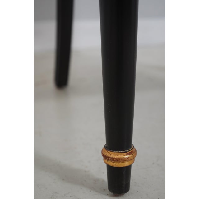 Black Set of 8 Fabrizi Black Upholstered Regency Dining Room Chairs For Sale - Image 8 of 18