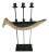 1960s X-Large Danish Modern Wrought Iron & Stone Resin Bird Mantle Candelabra For Sale