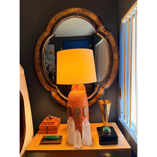 Mid-Century Modern 1980s Tessellated Horn Scalloped Mirror For Sale - Image 3 of 12
