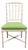 Drexel / Champion International Hollywood Regency Ivory Faux Bamboo Accent Side Chair W. Lime Green Upholstered Seat 752-811 For Sale