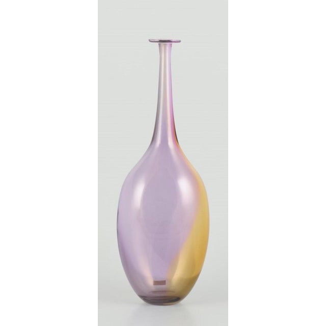 Large Slim-Necked Art Glass Vase from Kosta Boda, Sweden, 1980s For Sale - Image 6 of 10