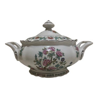 Vintage Tureen With Floral Design by Verart Artesania Ceramica Spain For Sale