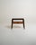 Northern European bedside table with a drawer front, open shelf, and dark wood frame with teak front. 1950s. A...