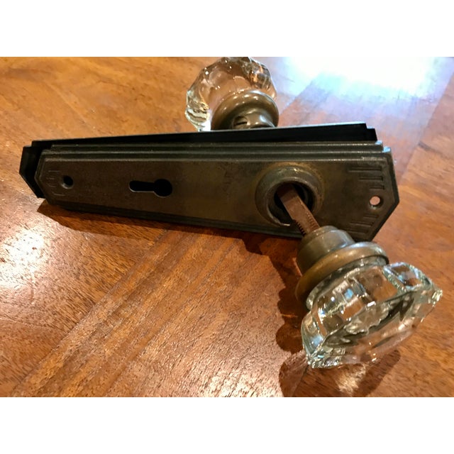 Vintage Art Deco Door Knobs and Backplates Set Chairish