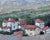 Italy, Red Roofs, Contemporary Landscape Oil Painting For Sale