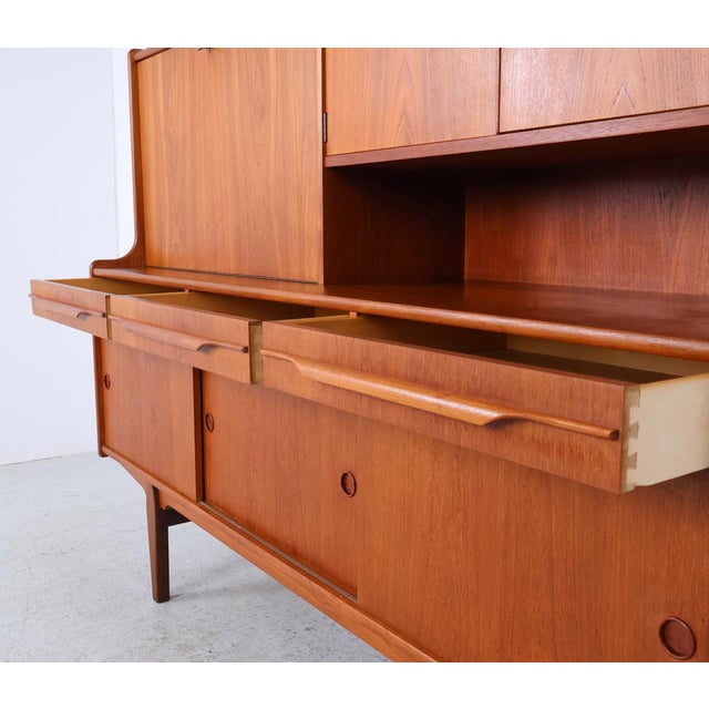 Vintage Danish Teak Highboard or Buffet, 1960s For Sale - Image 13 of 18