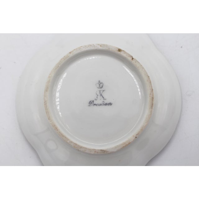 Circa 1888-1916 Richard Klemm, Dresden Quatrefoil Demitasse Cups & Saucers For Sale In Raleigh - Image 6 of 11