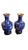 Vintage Pair of Blue Cloissone Vases With Stands For Sale - Image 4 of 5