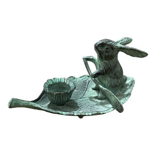 Vintage 1980s Cast Iron Candle Holder For Sale