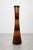 Vintage mid century Spanish multicolored striped tall vase. Very thick glass, with stripes of brown, orange and green’s.