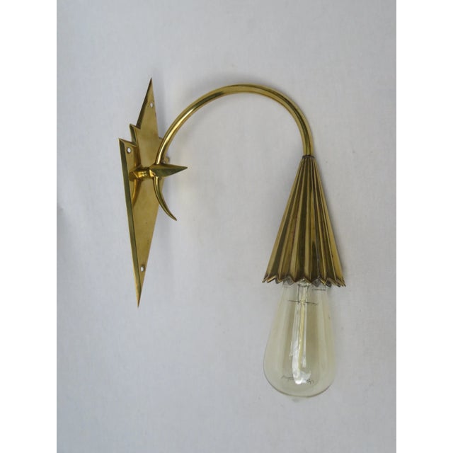 Vintage Art Nouveau Brass Wall Applique For Sale - Image 16 of 16