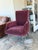 Mid-Century Modern Julia Katrine Designs Burgundy Silk Velvet Accent Chair For Sale - Image 3 of 12