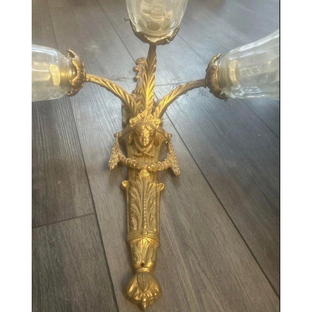 Very heavy quality wall scones. Each sconce weighs approximately 8lbs. No bulbs will be included. There is wiring on the...