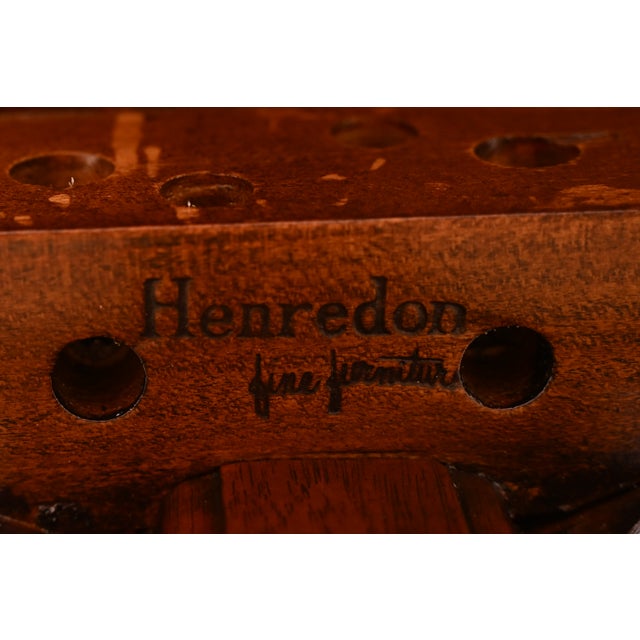 Henredon Mid-Century Modern Hollywood Regency Chinoiserie Walnut and Burl Wood Extension Dining Table | Newly Refinished For Sale - Image 12 of 13